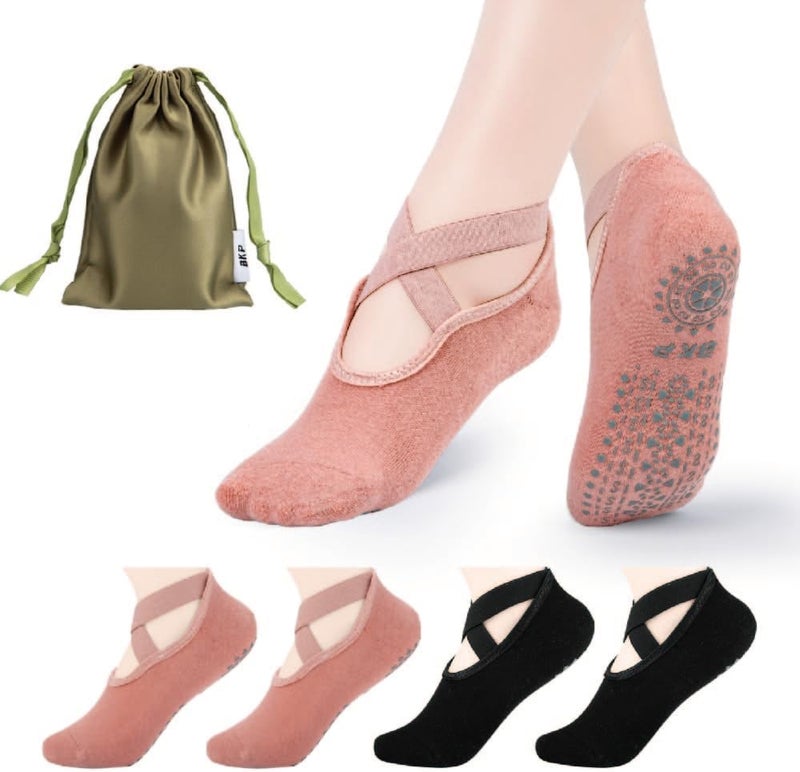 BKP Yoga Socks for Women,Pilates Socks Non Slip Grip Socks Suitable for Ballet,Plasticity,Dance,Home,Training - Image 1